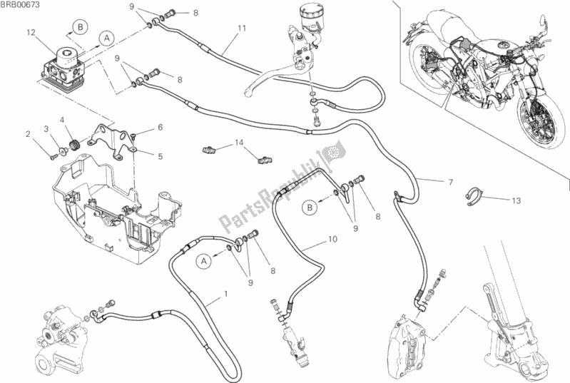 Toutes les pièces pour le Système De Freinage Abs du Ducati Scrambler Cafe Racer Thailand USA 803 2020